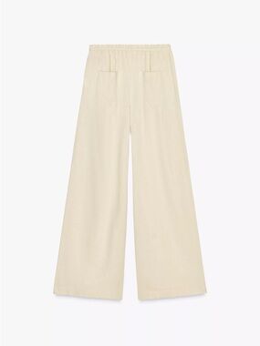 Zara Beige Linen-Blend Pants
